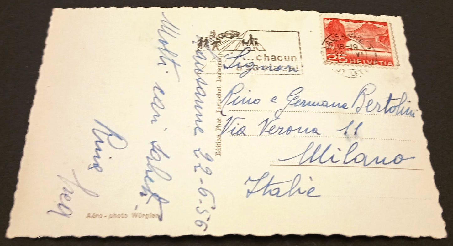CC- Cartolina viaggiata Stade Olympique Lousanne Stadio Olimpico Losanna-RVSz161