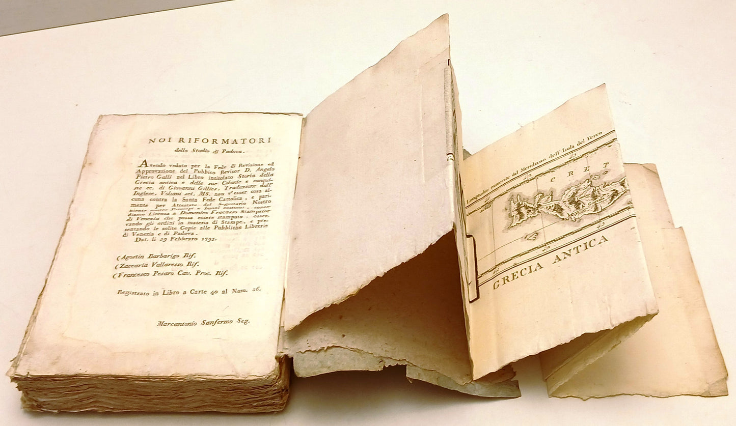 Storia antica della Grecia 4 volumi - Gillies- Domenico Fracasso- 1796/1797- ZFS