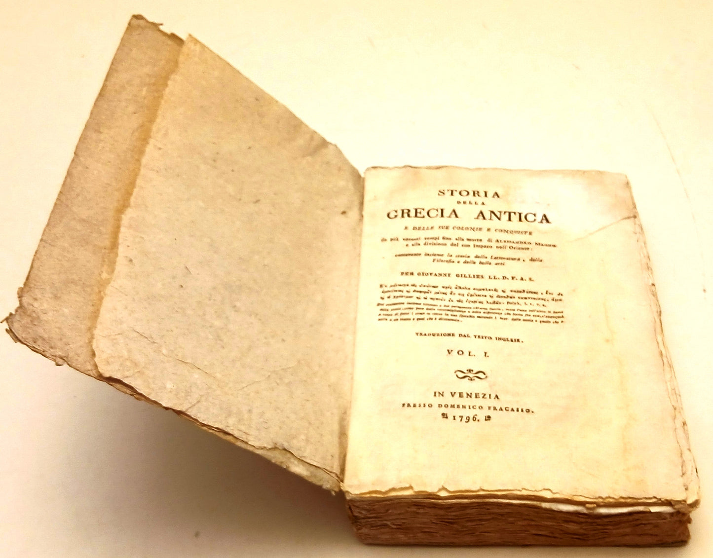 Storia antica della Grecia 4 volumi - Gillies- Domenico Fracasso- 1796/1797- ZFS