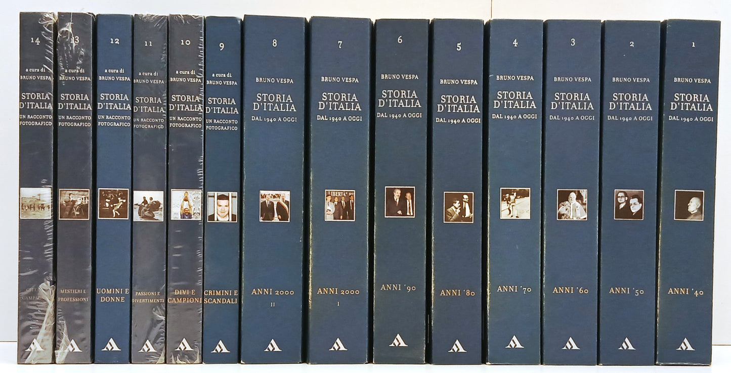 Storia d'Italia 1940 a oggi 14 volumi opera completa - Vespa- Mondadori- BLCP101