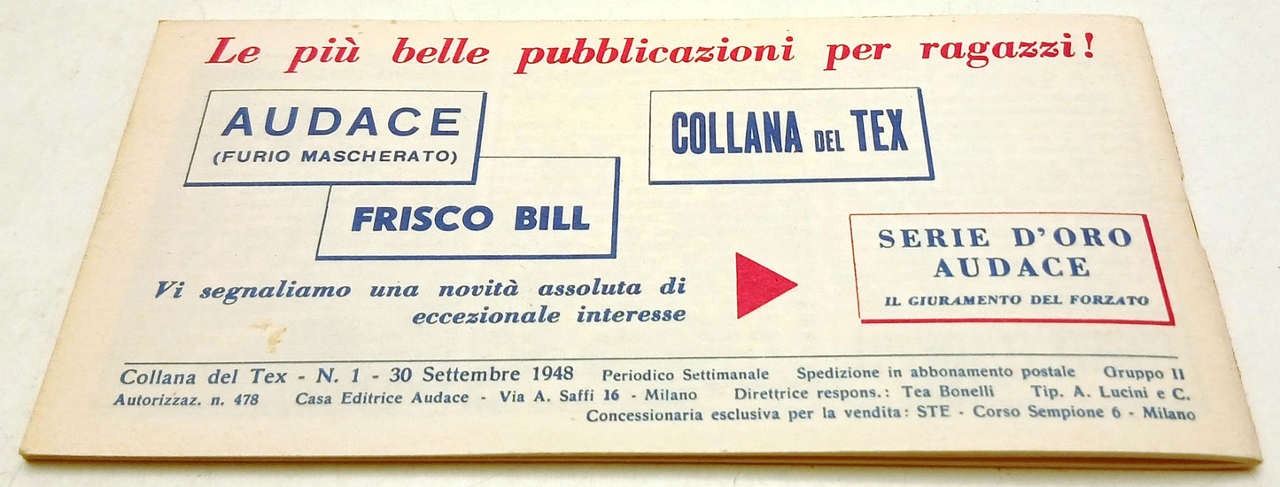 Striscia Collana del Tex n.1 Il Totem Misterioso - ristampa anastatica - RVSz201