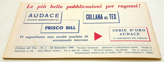 Striscia Collana del Tex n.1 Il Totem Misterioso - ristampa anastatica - RVSz201