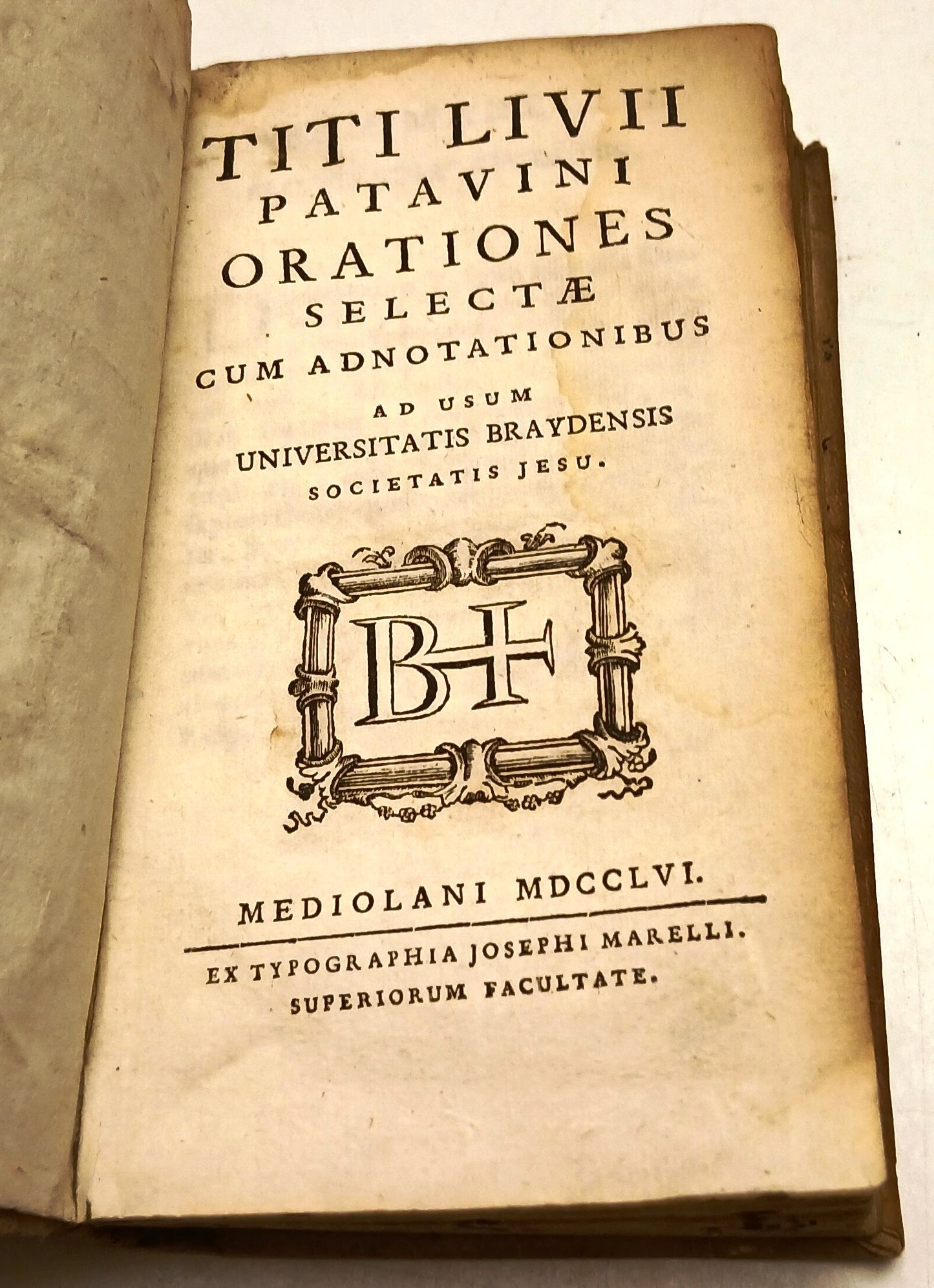 Orationes Selectae cum adnotationibus- Titi Livii Patavini- Marelli- 1756- XFS47