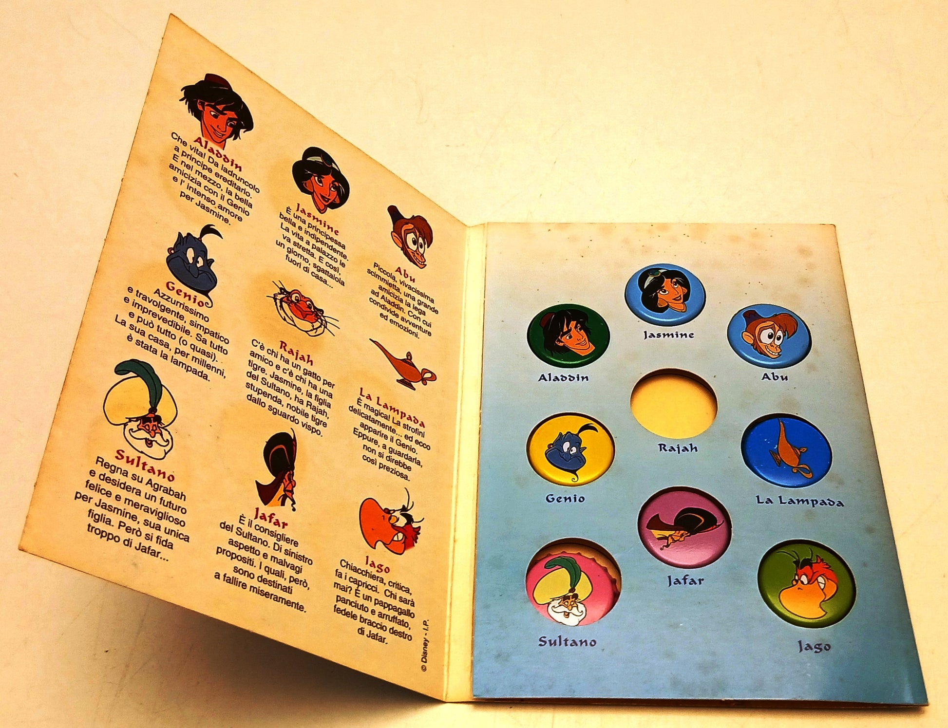 CV- Topo Taps di Aladdin - 8 tappi - Walt Disney Mondadori - RVSz182