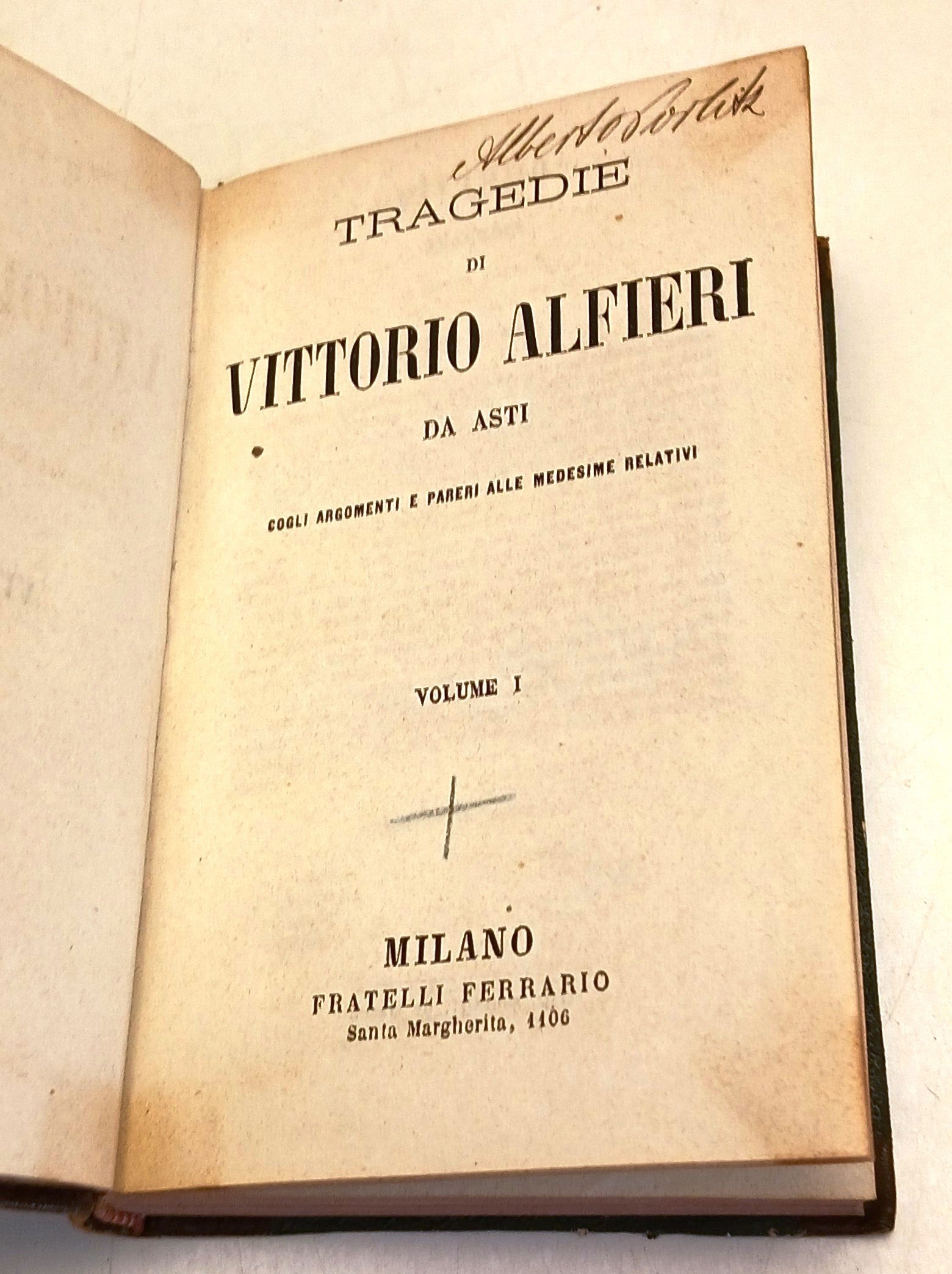 Tragedie 2 volumi - Vittorio Alfieri - Fratelli Ferrario - 1a ed. - ZFS214