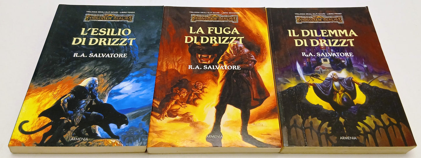 Trilogia degli Elfi Scuri 3 volumi Drizzt - R.A. Salvatore- Armenia Fantasy- XFS