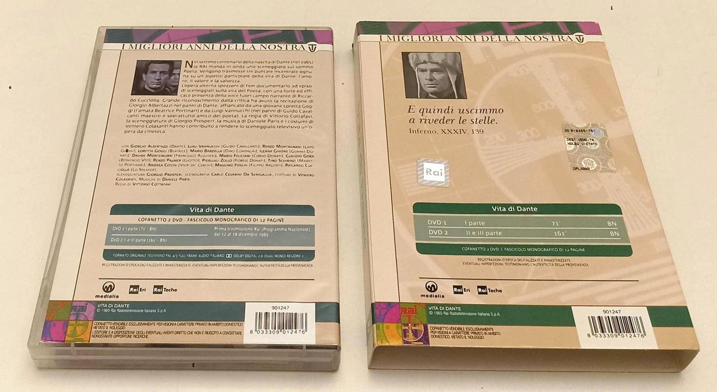 LN- DVD VITA DI DANTE ALBERTAZZI VANNUCCI MONTAGNANI COTTAFAVI- RAI ERI- XFS211