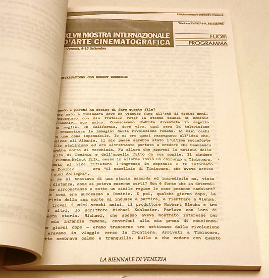 Rassegna Stampa Venezia 1990 Mostra Cinema - La biennale di Venezia - YFS763