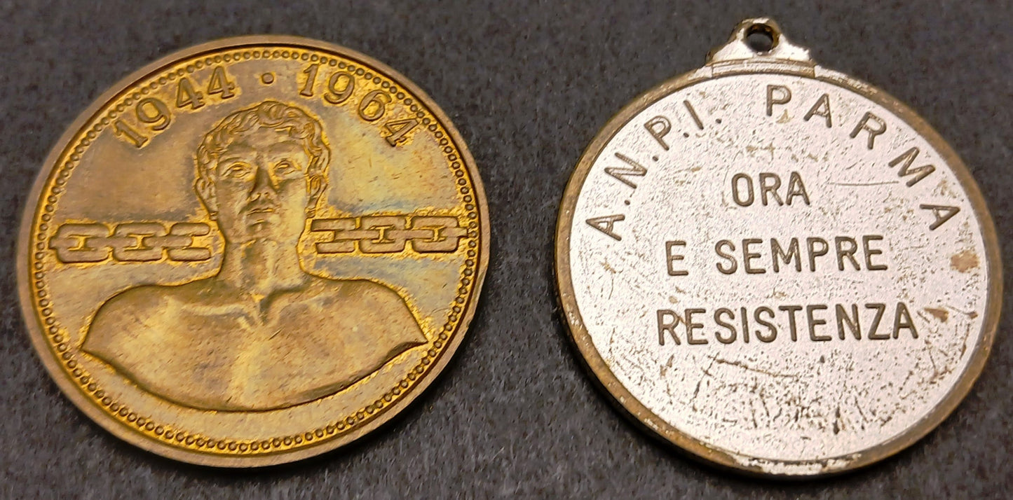 CB- 2 medaglie Ventennale della Resistenza 1944-1964 + A.N.P.I. Parma - GTTS238