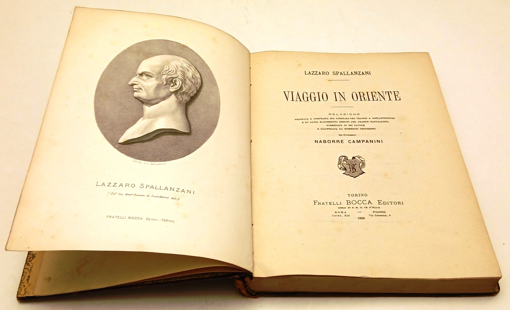 Viaggio in Oriente - Lazzaro Spallanzani- Fratelli Bocca- 1a ed.- tavole- ZFS240