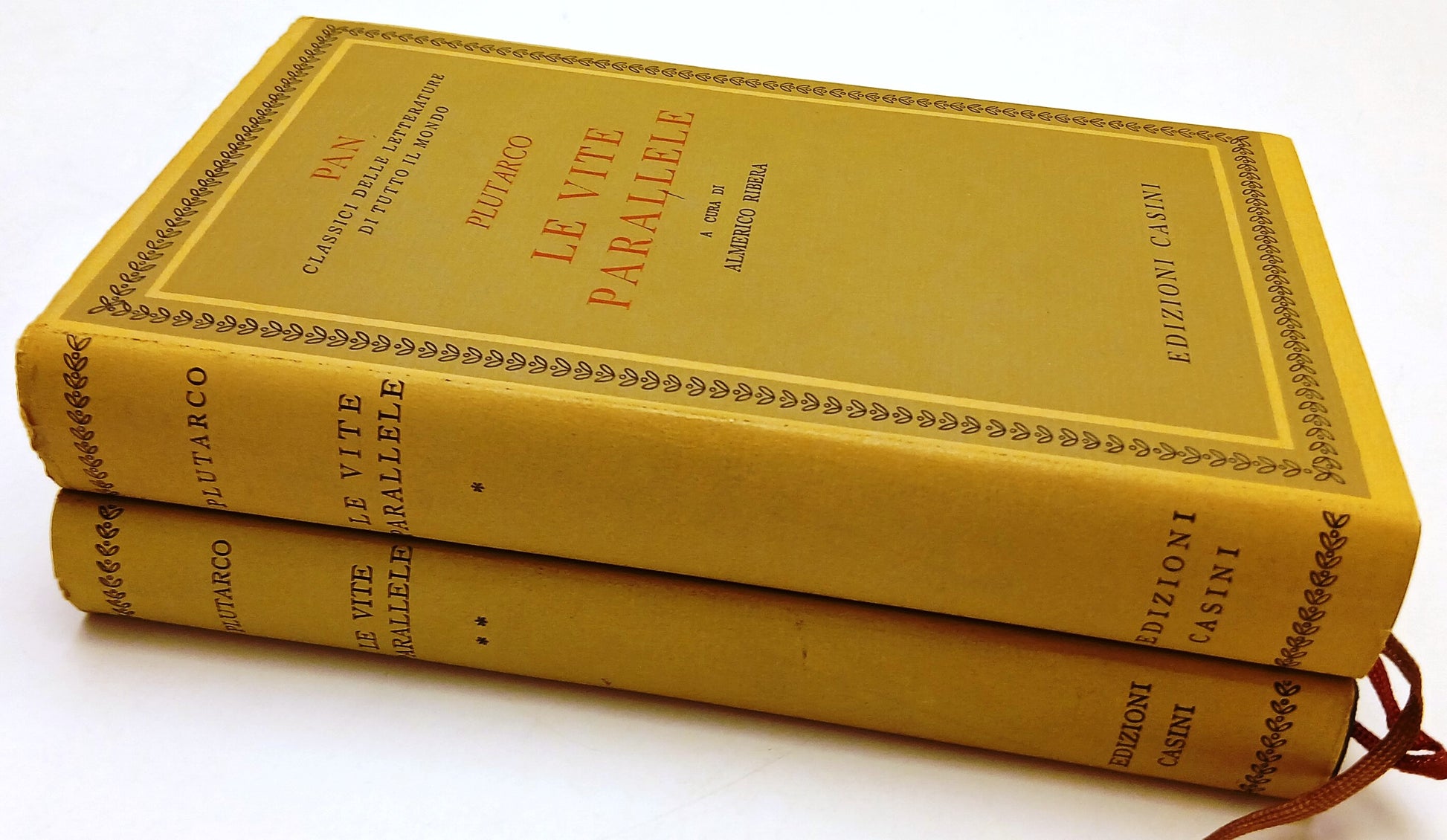 Le vite parallele 2 volumi - Plutarco - Casini PAN Classici letterature- 1a 1960