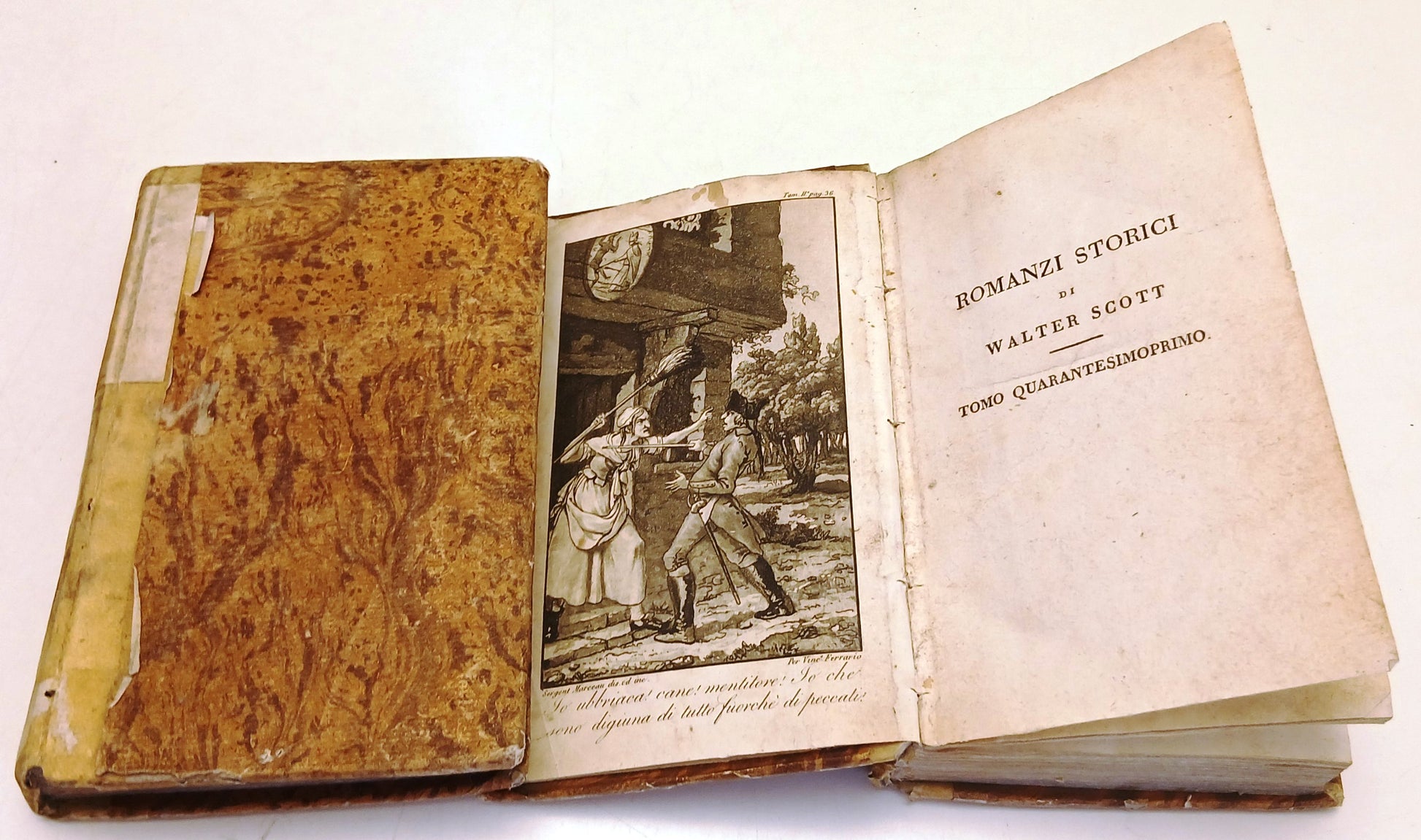 Le acque di San Ronano 4 tomi - Walter Scott - Vincenzo Ferrario - 1825- ZFS260