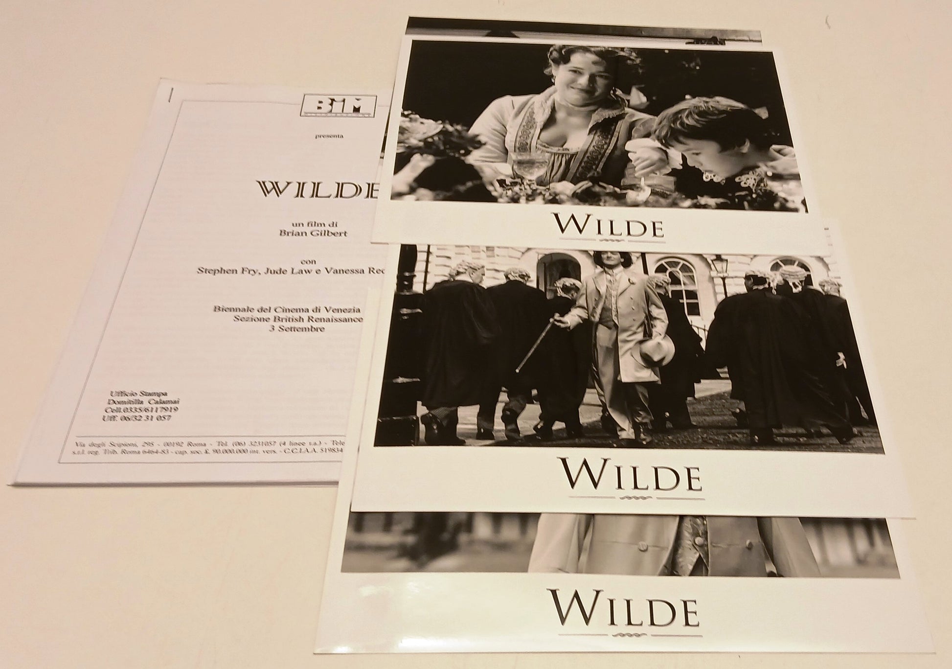 Pack servizio stampa film Wilde- Brian Gilbert Stephen Fry Jude Law - RVSa862
