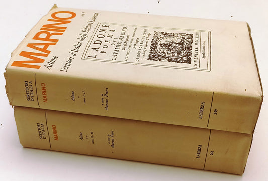 LN- ADONE 2 VOLUMI - MARINO - LATERZA - SCRITTORI ITALIANI -- 1975 - BS - XFS210
