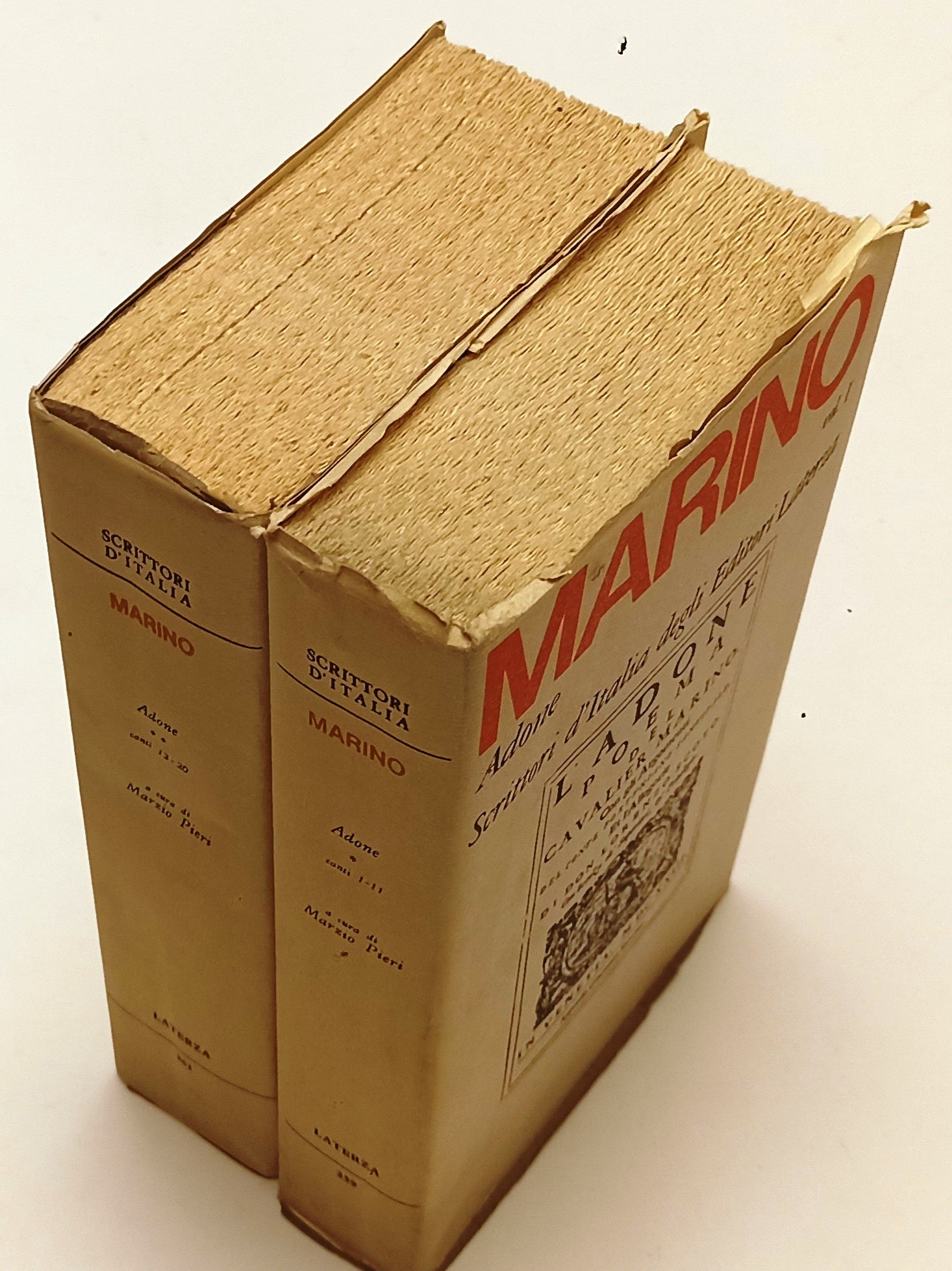 LN- ADONE 2 VOLUMI - MARINO - LATERZA - SCRITTORI ITALIANI -- 1975 - BS - XFS210