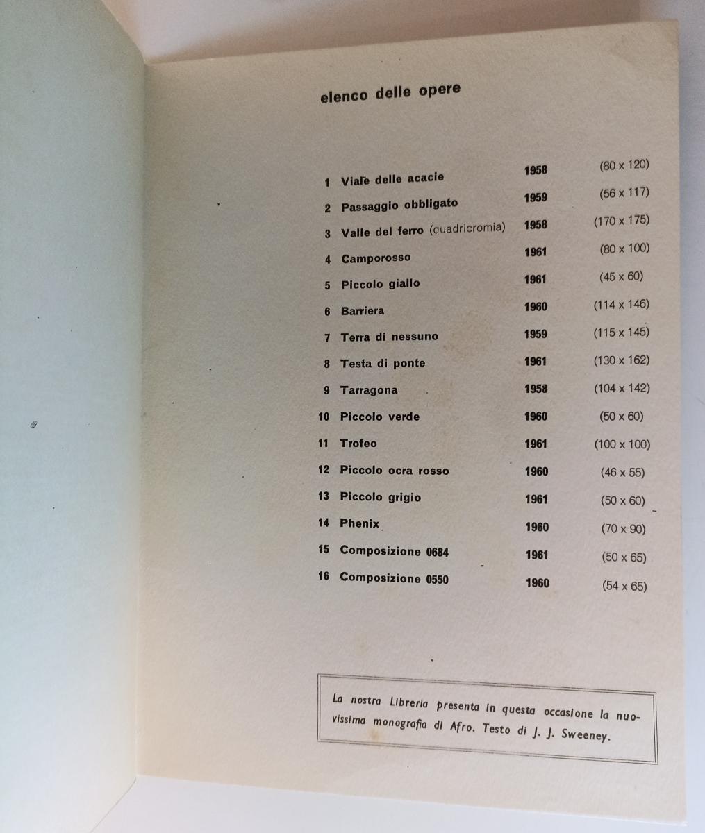 LT- AFRO CATALOGO OPERE DICEMBRE 1961 - GALLERIA BLU - S - XFS171