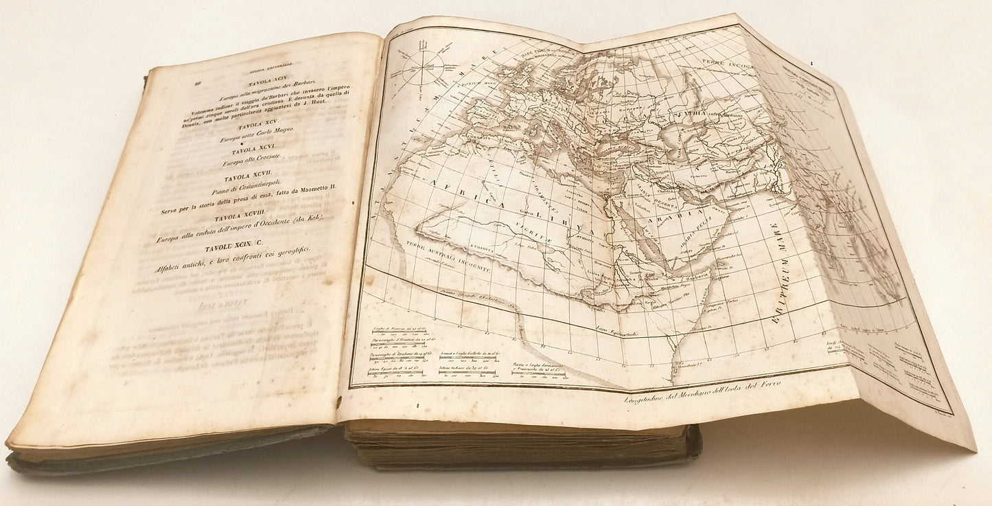 LH- INDICI DELLA STORIA UNIVERSALE + TAVOLE - CANTU' - POMBA --- 1846 -- XFS102