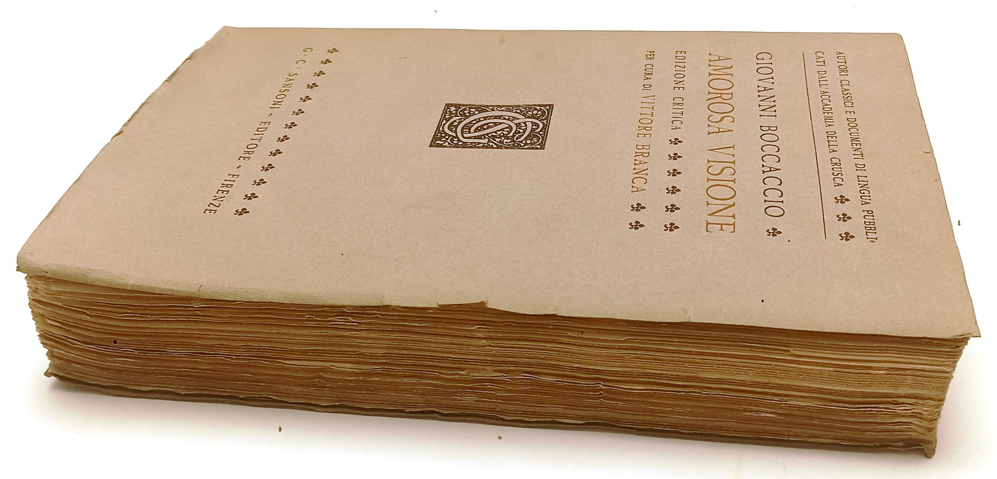 LN- AMOROSA VISIONE VITTORE BRANCA- GIOVANNI BOCCACCIO - SANSONI- 1944- B-XFS126