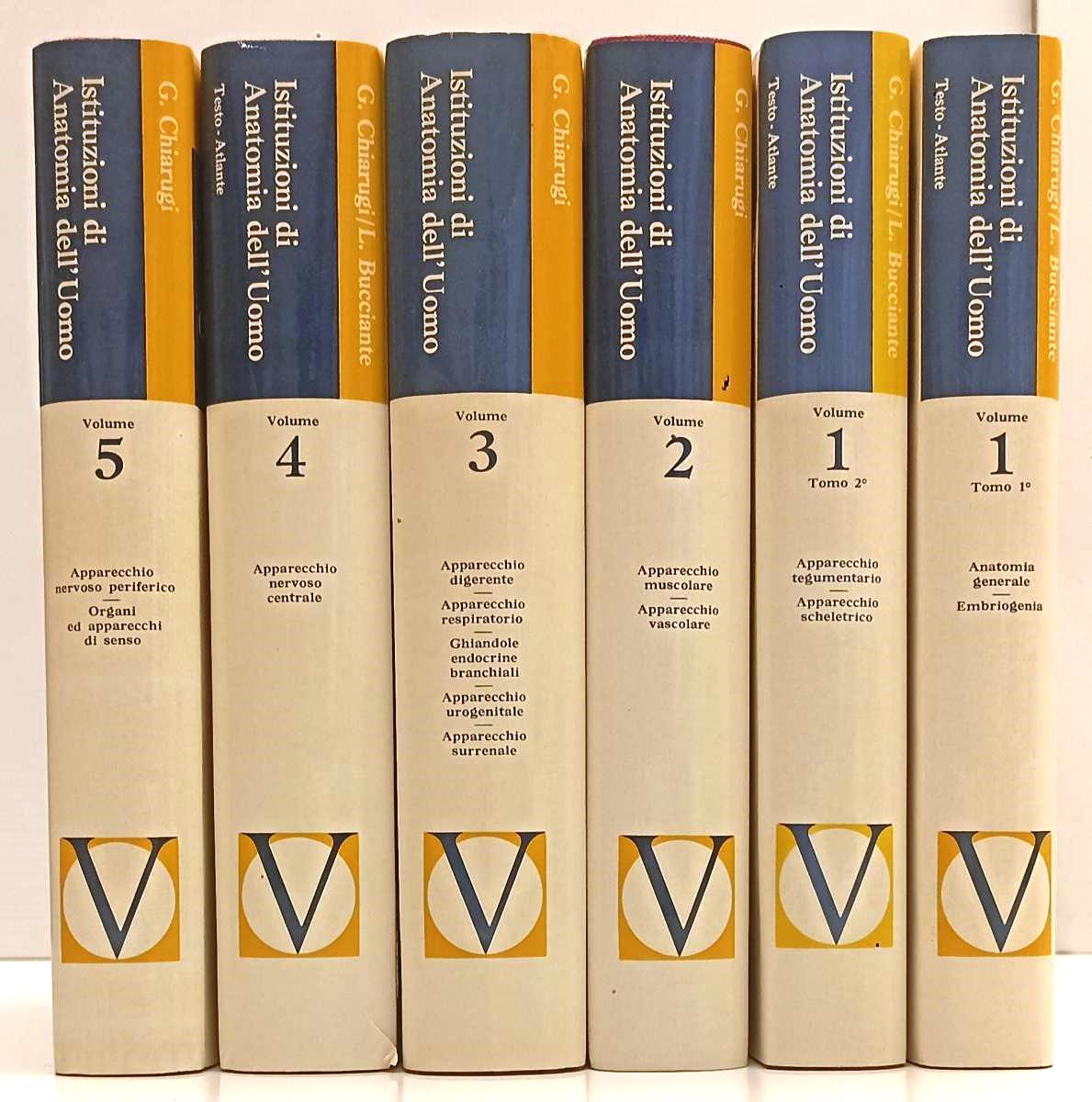 LZ- ISTITUZIONI DI ANATOMIA DELL'UOMO 6 VOLUMI - CHIARUGI - VALLARDI- CS- BLCP81