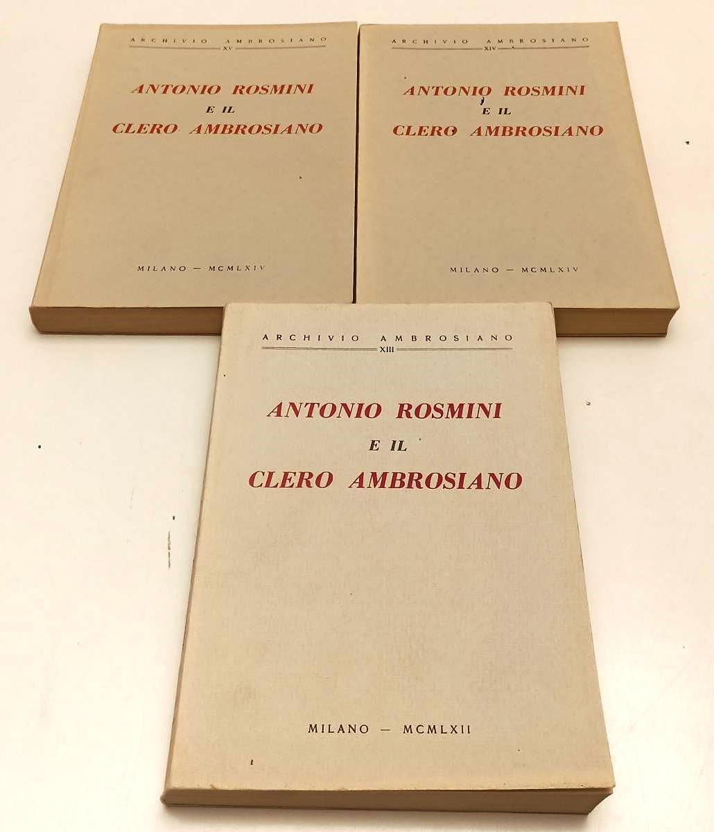 LS- ANTONIO ROSMINI E IL CLERO AMBROSIANO 3 VOLUMI- RADICE- ARCHIVIO-1962-XFS125