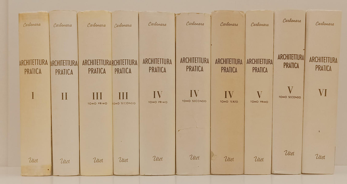 LZ- ARCHITETTURA PRATICA VOLUMI I/VI 10 TOMI - CARBONARA- UTET- 1954/1986- BLCG2
