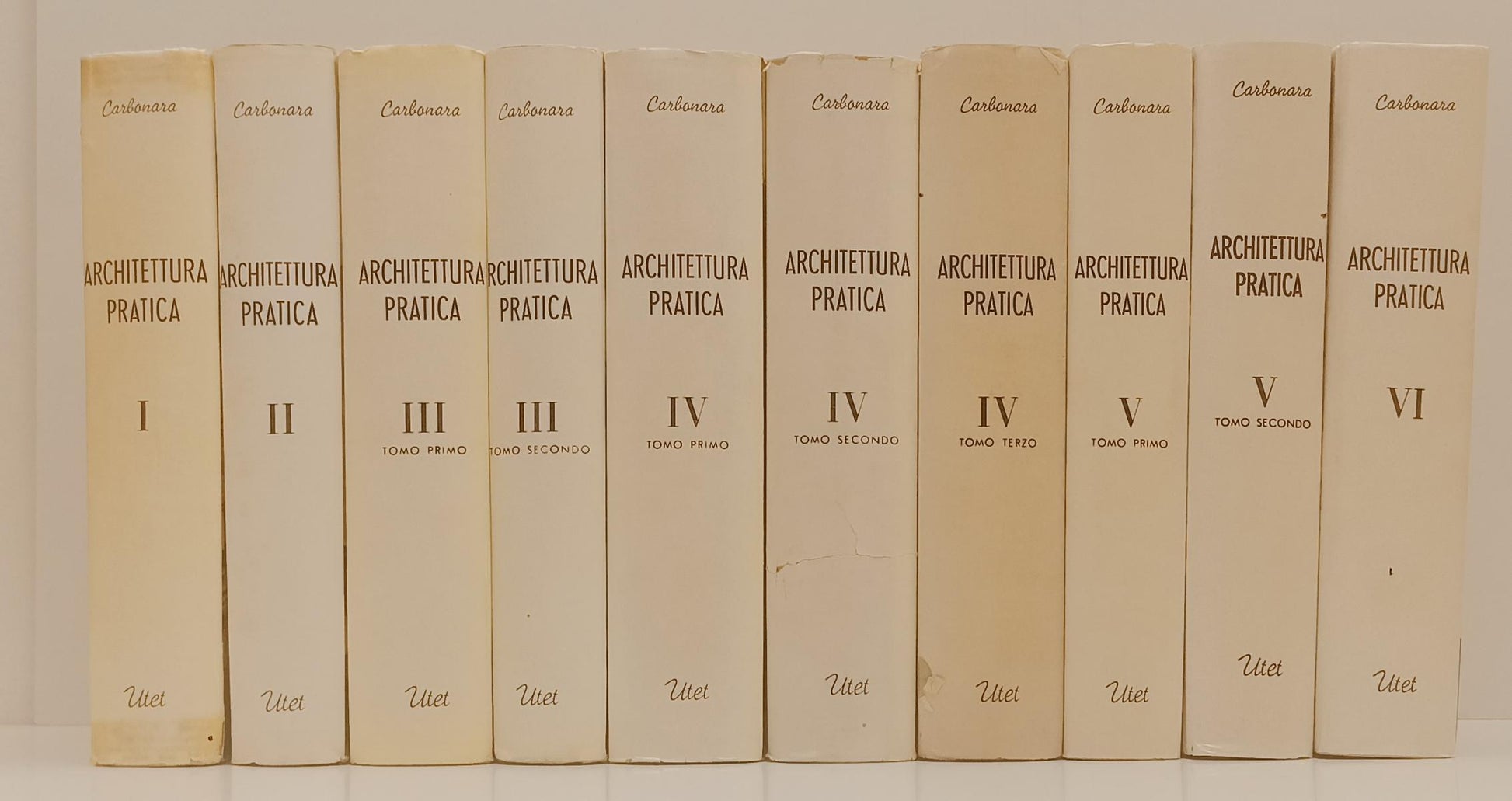 LZ- ARCHITETTURA PRATICA VOLUMI I/VI 10 TOMI - CARBONARA- UTET- 1954/1986- BLCG2
