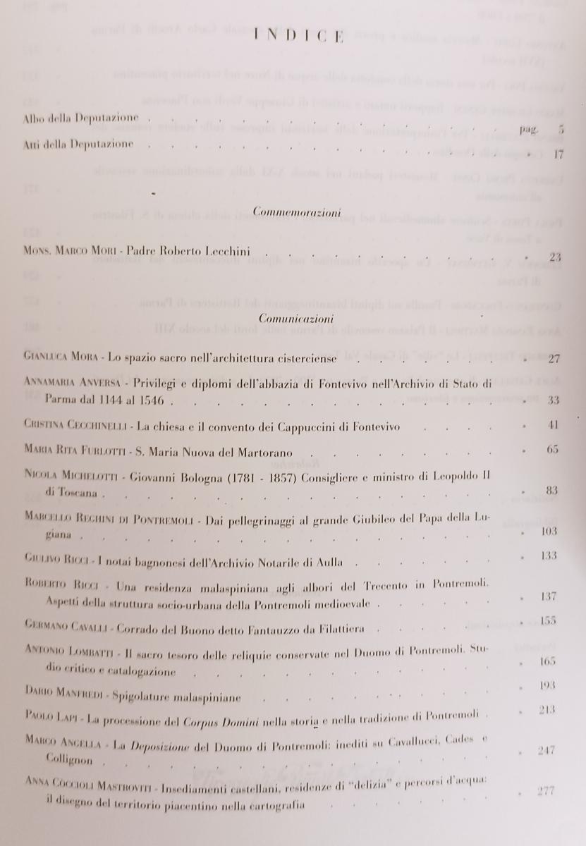 LS- ARCHIVIO STORICO PER LE PROVINCE PARMENSI IV SERIE VOL. LI Anno 1999- XFS155