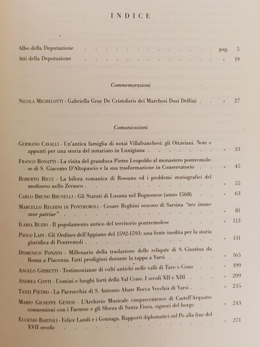 LS- ARCHIVIO STORICO PER LE PROVINCE PARMENSI IV SERIE VOL LIII Anno 2001 XFS155