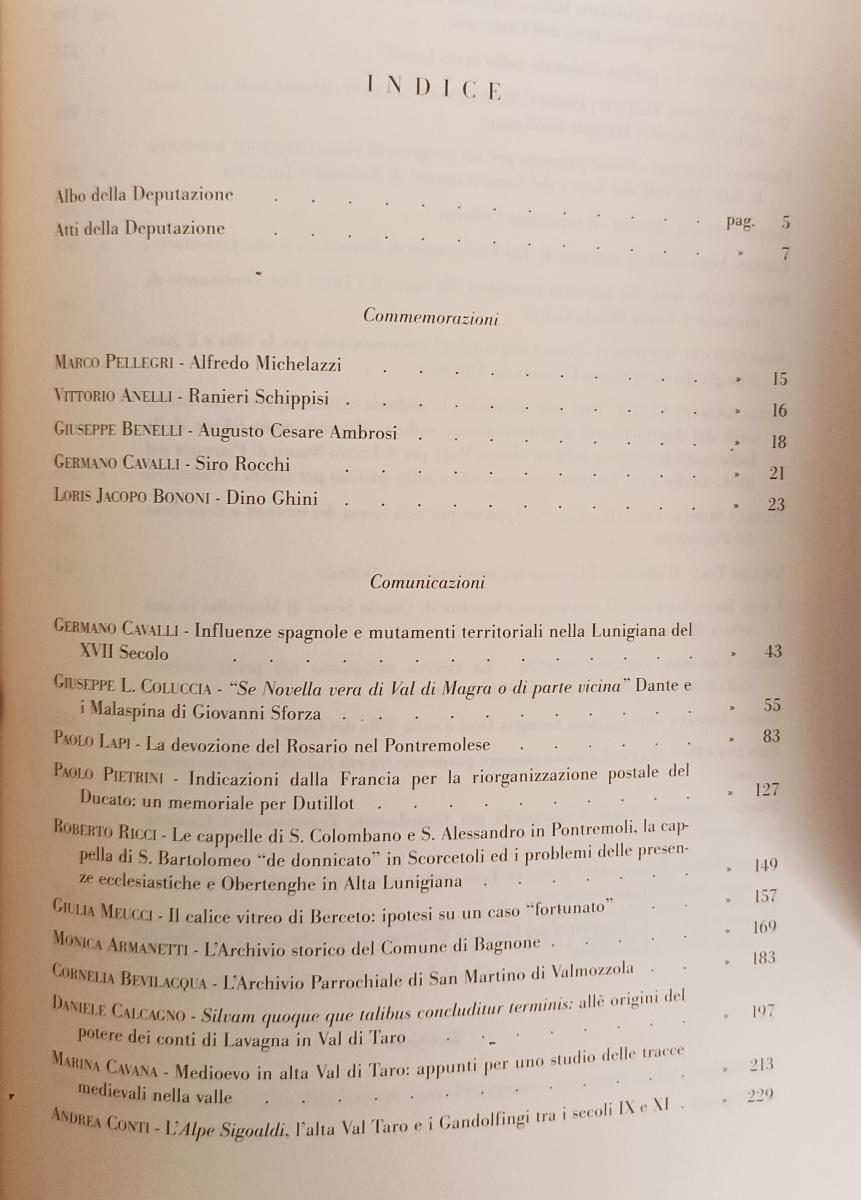 LS- ARCHIVIO STORICO PER LE PROVINCE PARMENSI IV SERIE VOL. LV Anno 2003- XFS155