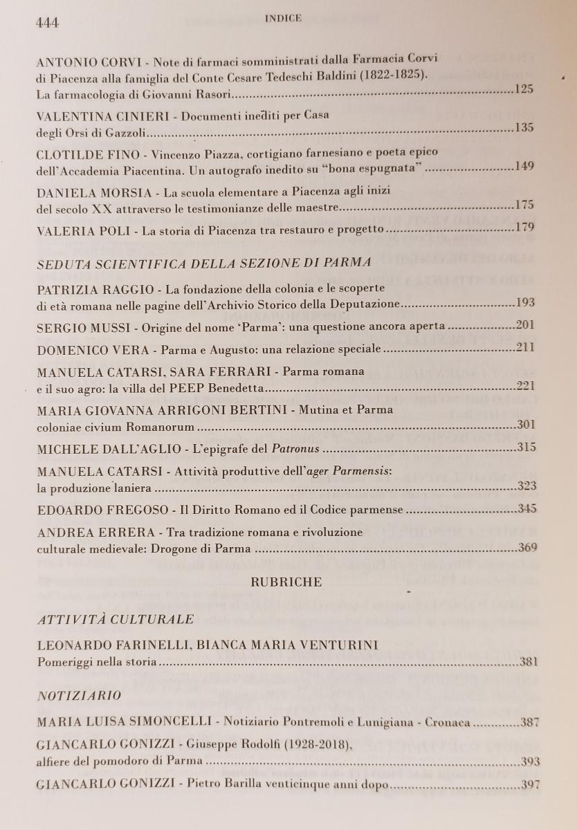 LS- ARCHIVIO STORICO PER LE PROVINCE PARMENSI IV SERIE VOL. LXIX 2017 - XFS155