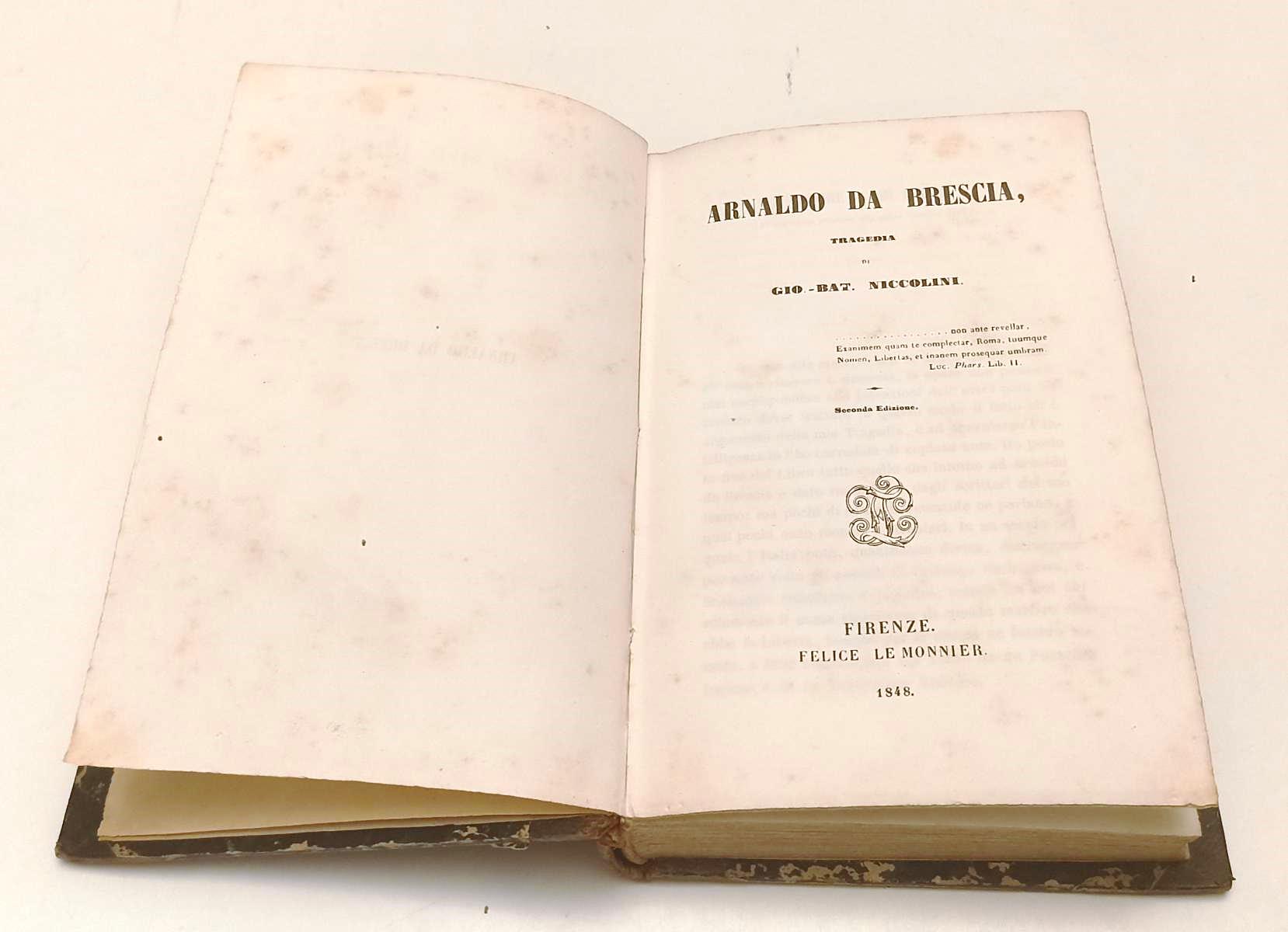 LH- ARNALDO DA BRESCIA TRAGEDIA - NICOLINI - LE MONNIER --- 1848- C- XFS152