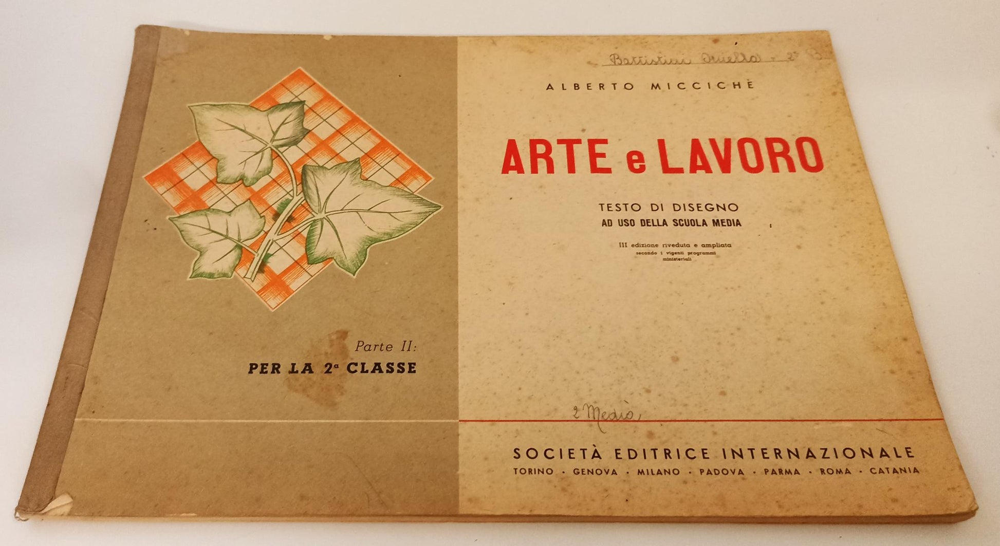 LZ- ARTE E LAVORO TESTO DI DISEGNO PARTE II - ALBERTO MICCICHE'- SEI - B- YFS281