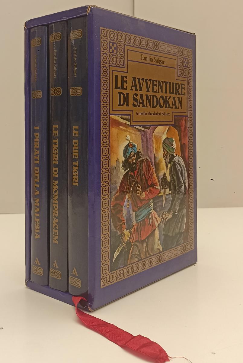 LN- LE AVVENTURE DI SANDOKAN COFANETTO 3 VOLUMI- SALGARI- MONDADORI- 1985- C-RGZ