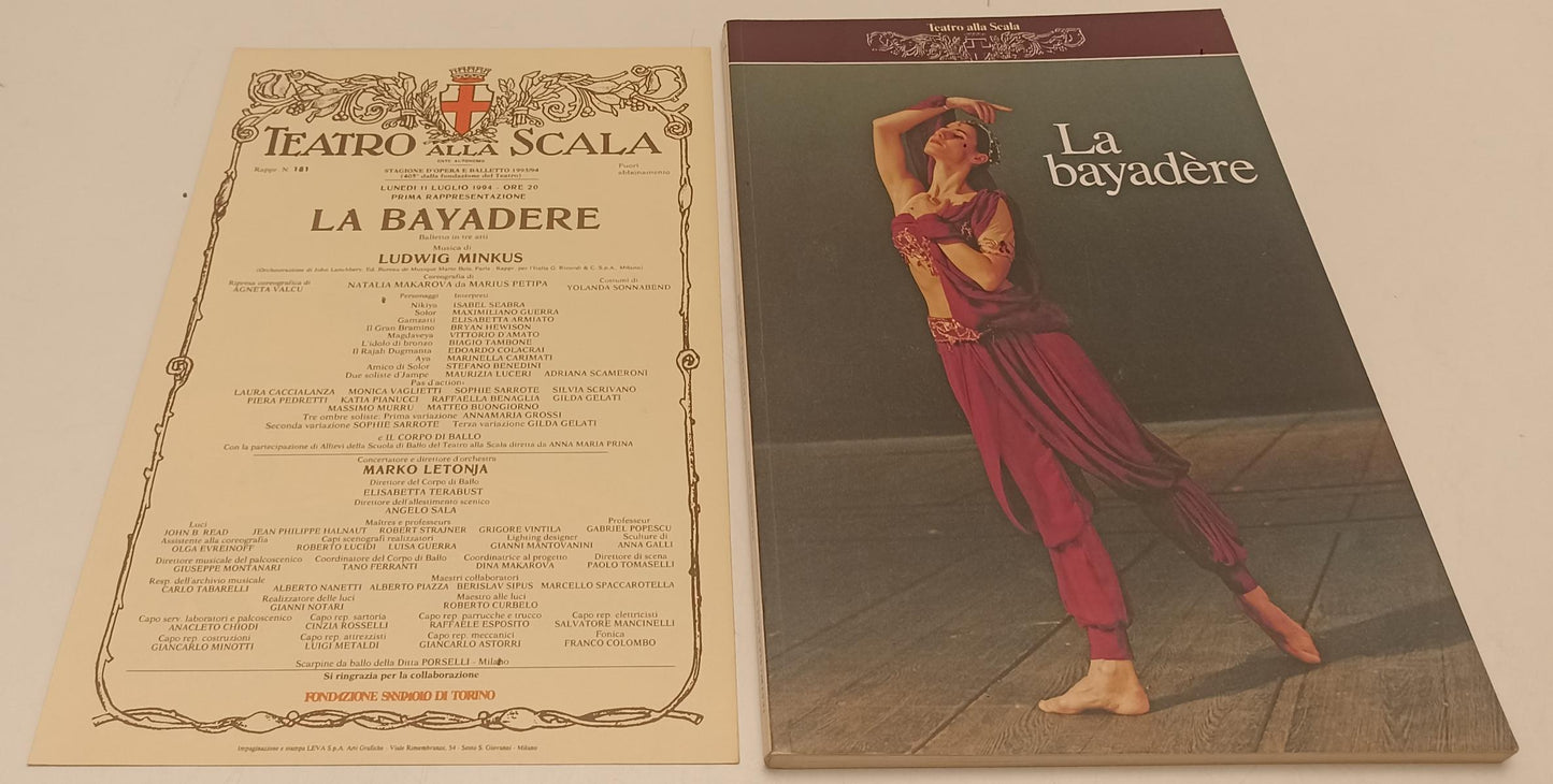 LT- TEATRO ALLA SCALA STAGIONE 1993/94 LA BAYADERE di LUDWIG MINKUS - B - YFS977