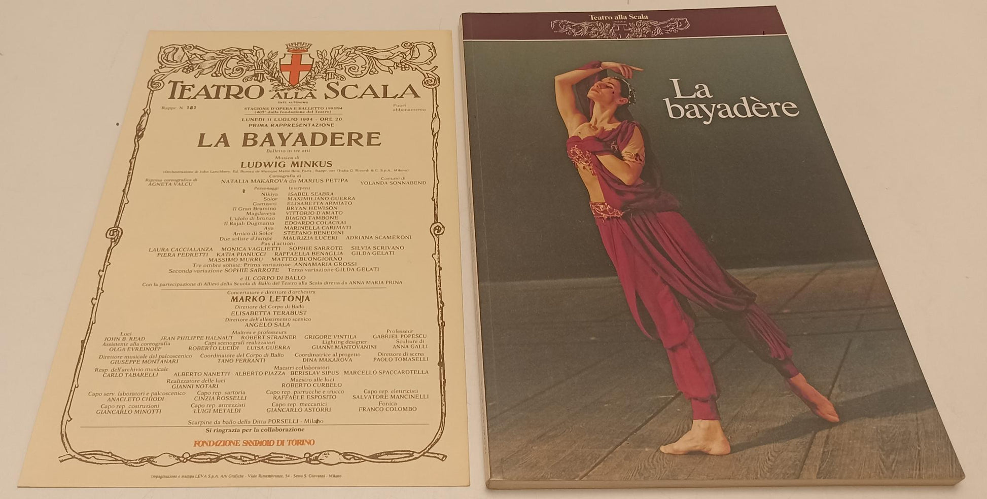 LT- TEATRO ALLA SCALA STAGIONE 1993/94 LA BAYADERE di LUDWIG MINKUS - B - YFS977