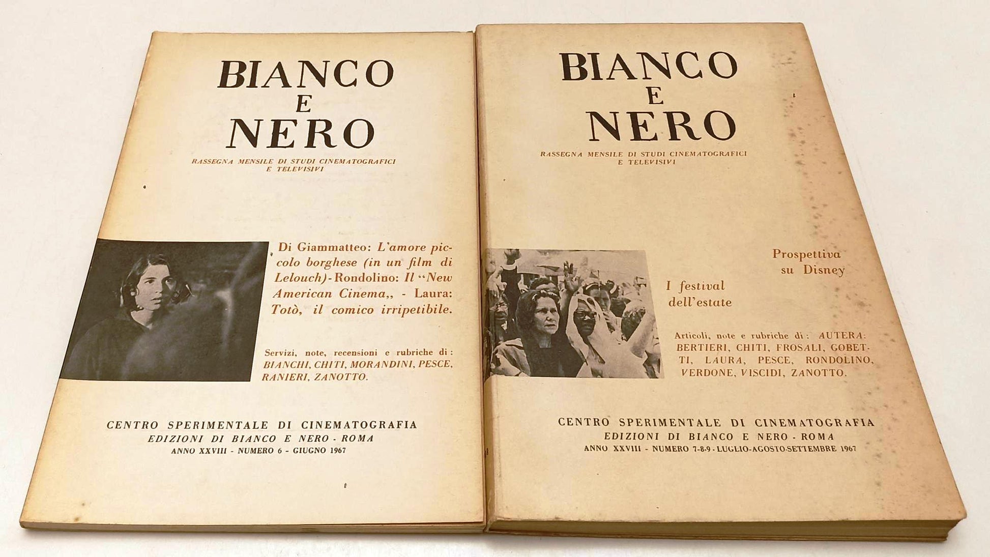 LW- BIANCO E NERO 1/12 ANNATA COMPLETA XXXVIII 1967 STUDI CINEMATOGRAFICI YFS310