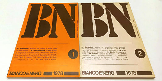 LW- BN BIANCO E NERO 1/6 XXXIX 1978 ANNATA COMPLETA STUDI SUL CINEMA - YFS313
