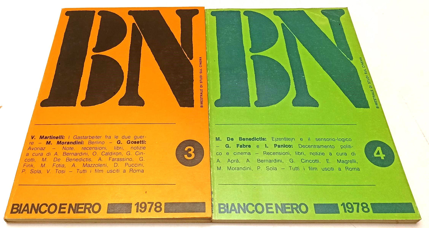 LW- BN BIANCO E NERO 1/6 XXXIX 1978 ANNATA COMPLETA STUDI SUL CINEMA - YFS313