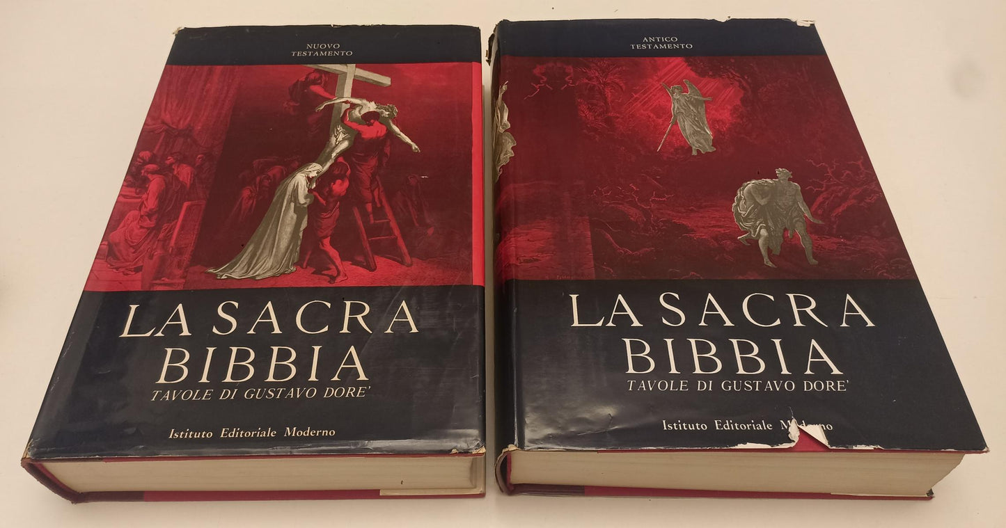 LD- LA SACRA BIBBIA 2 VOLUMI ANTICO E NUOVO TESTAMENTO - GUSTAVO DORE'- IEM- ZFS319