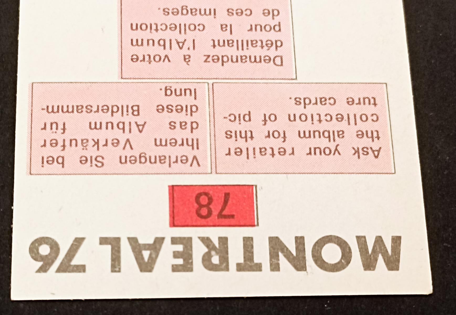 ATHLETICS CARD - PANINI - MONTREAL 1976 - ABEBE BIKILA - #78 - MINT