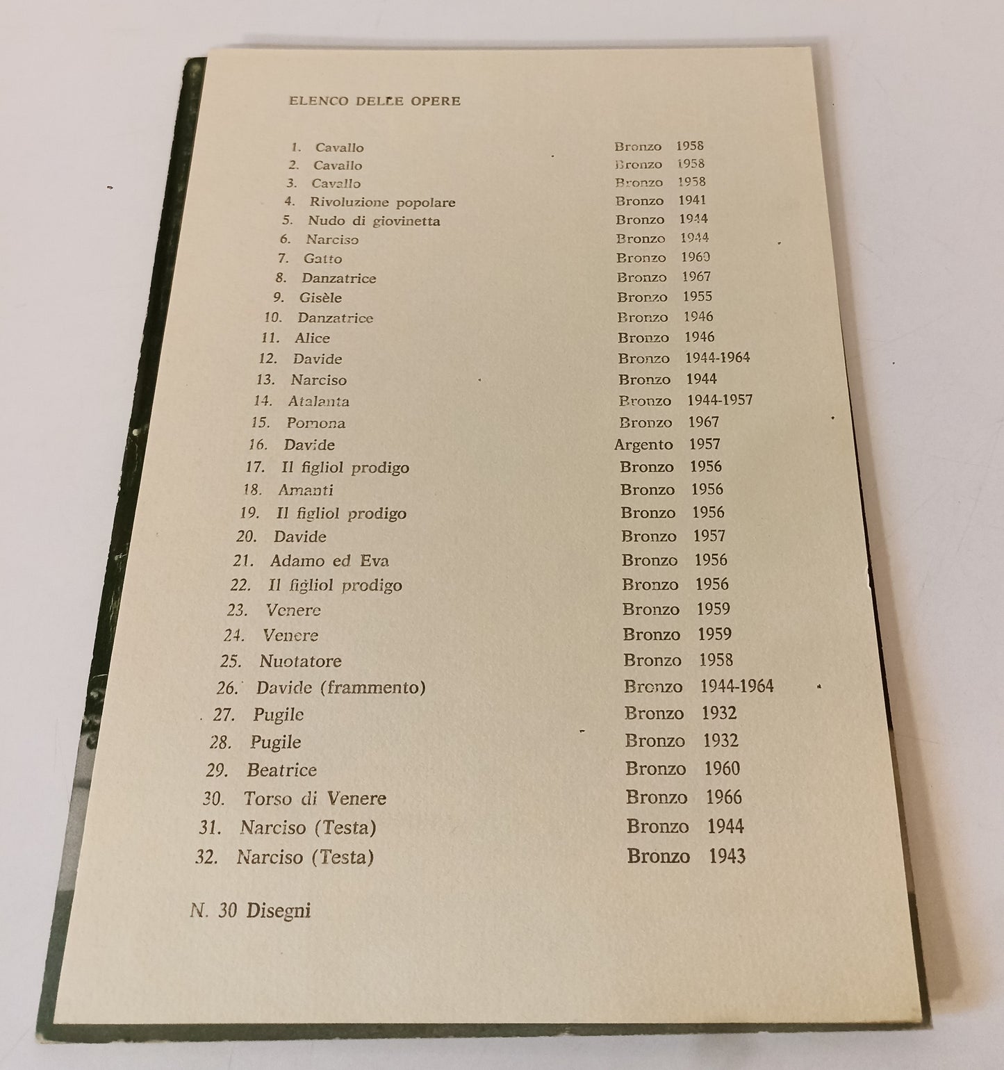 LT- MOSTRA PERSONALE BRONZETTI E DISEGNI DI FRANCESCO DA MESSINA - XFS165