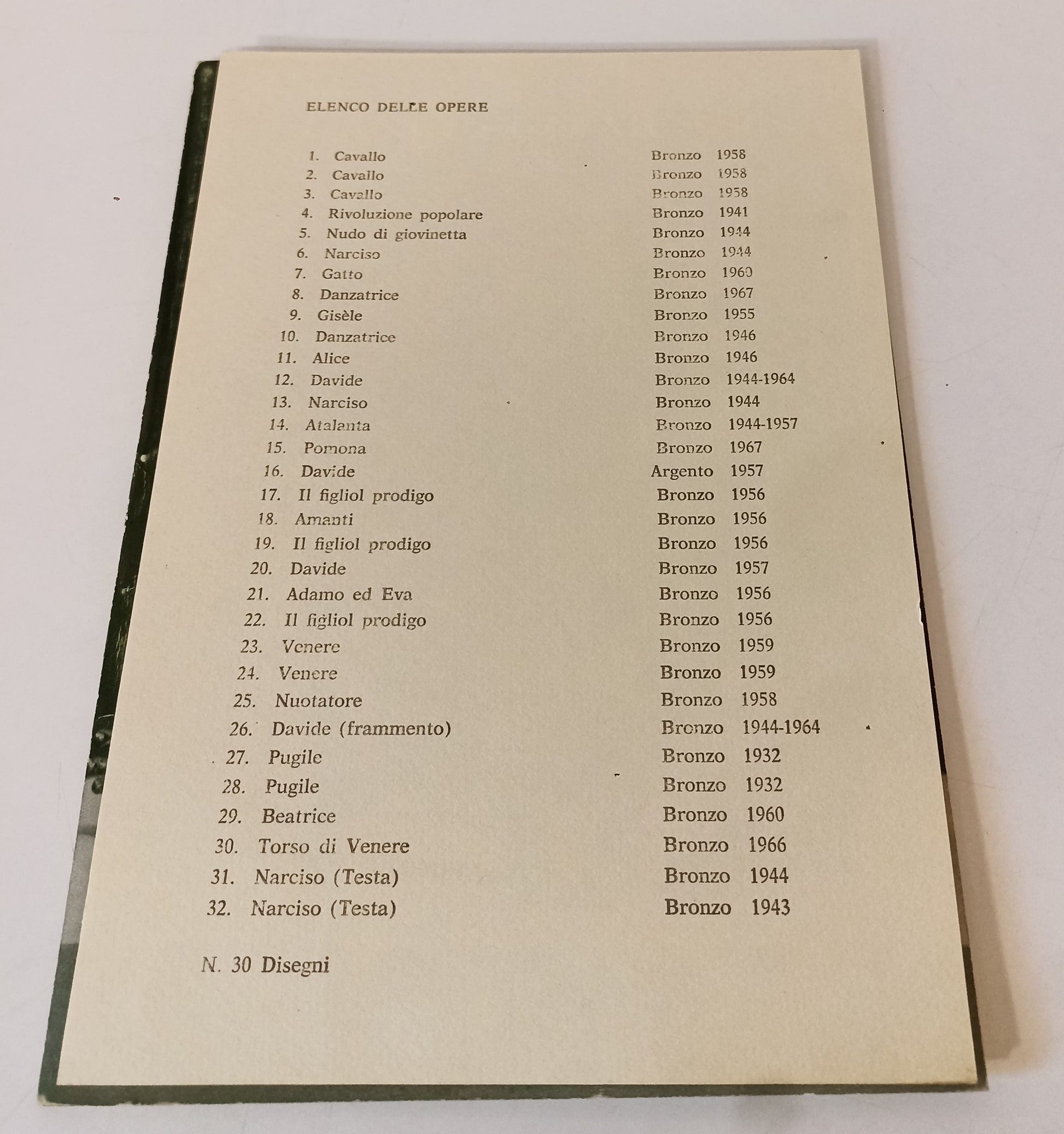 LT- MOSTRA PERSONALE BRONZETTI E DISEGNI DI FRANCESCO DA MESSINA - XFS165