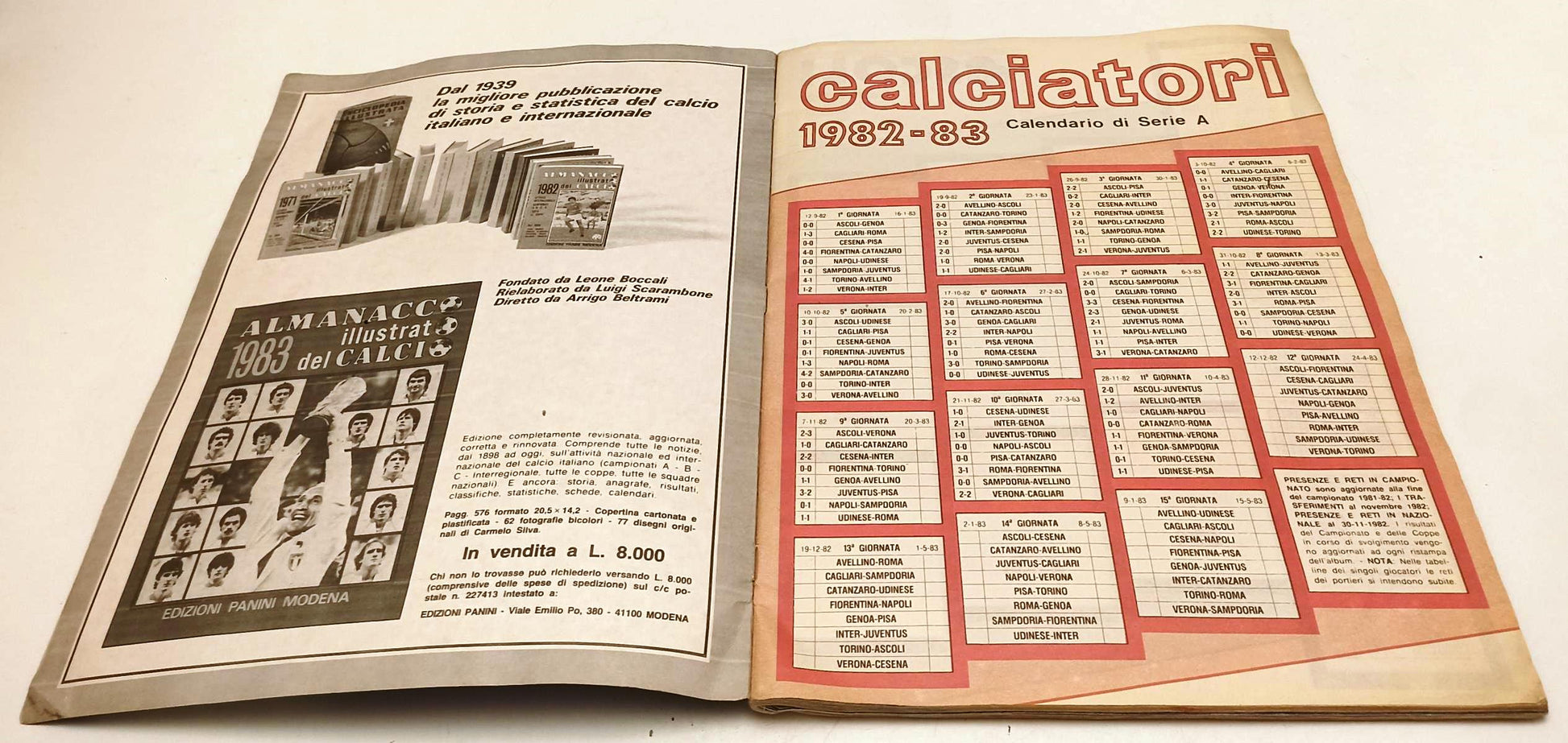 AA- ALBUM FIGURINE CALCIATORI PANINI 1982/83 COMPLETO - CAMPIONATO CALCIO- LBM24