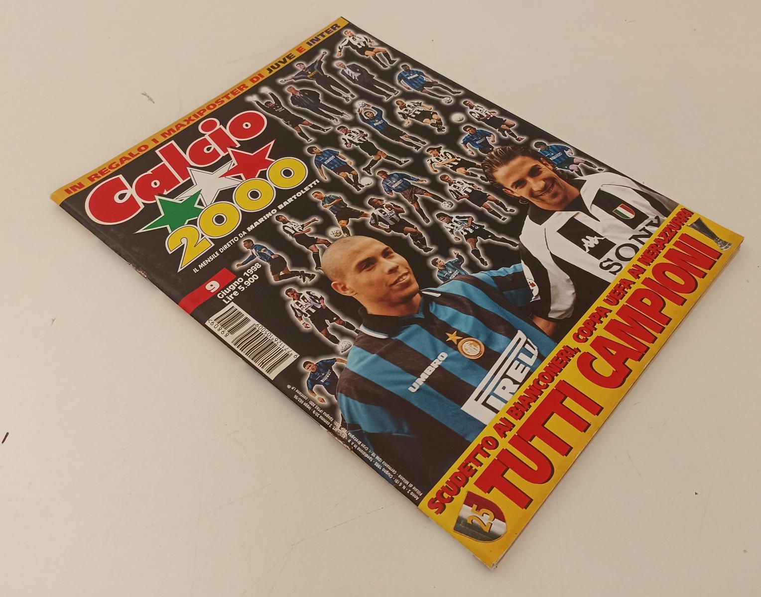 LC- RIVISTA CALCIO 2000 N.9 1998 MAXIPOSTER JUVE SCUDETTO INTER COPPA - RVSa145