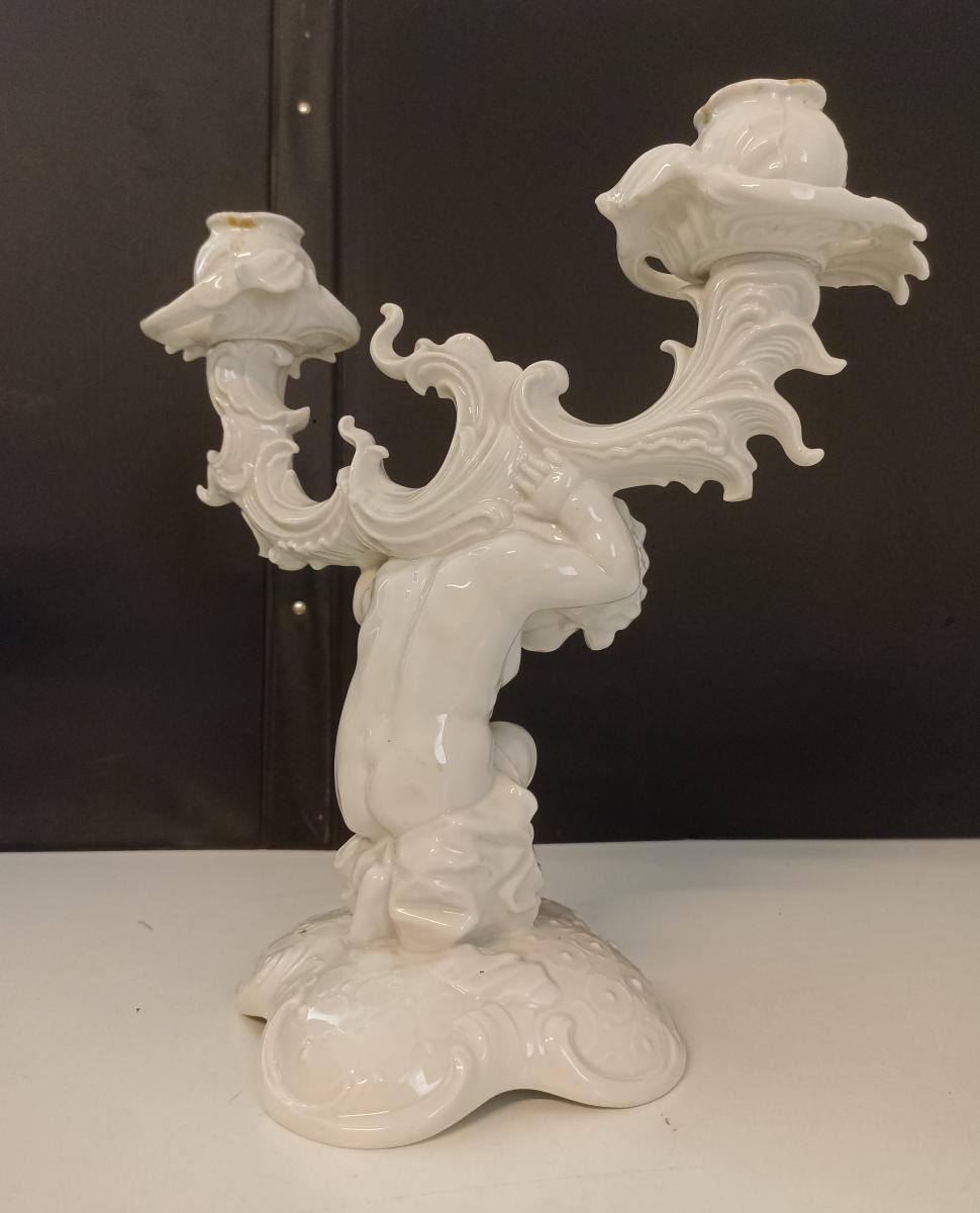 CV- COPPIA CANDELABRI PUTTI PORCELLANA K. TUTTER Hutschenreuther VINTAGE- BLCP24