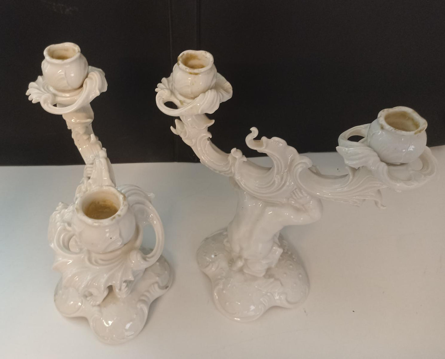 CV- COPPIA CANDELABRI PUTTI PORCELLANA K. TUTTER Hutschenreuther VINTAGE- BLCP24