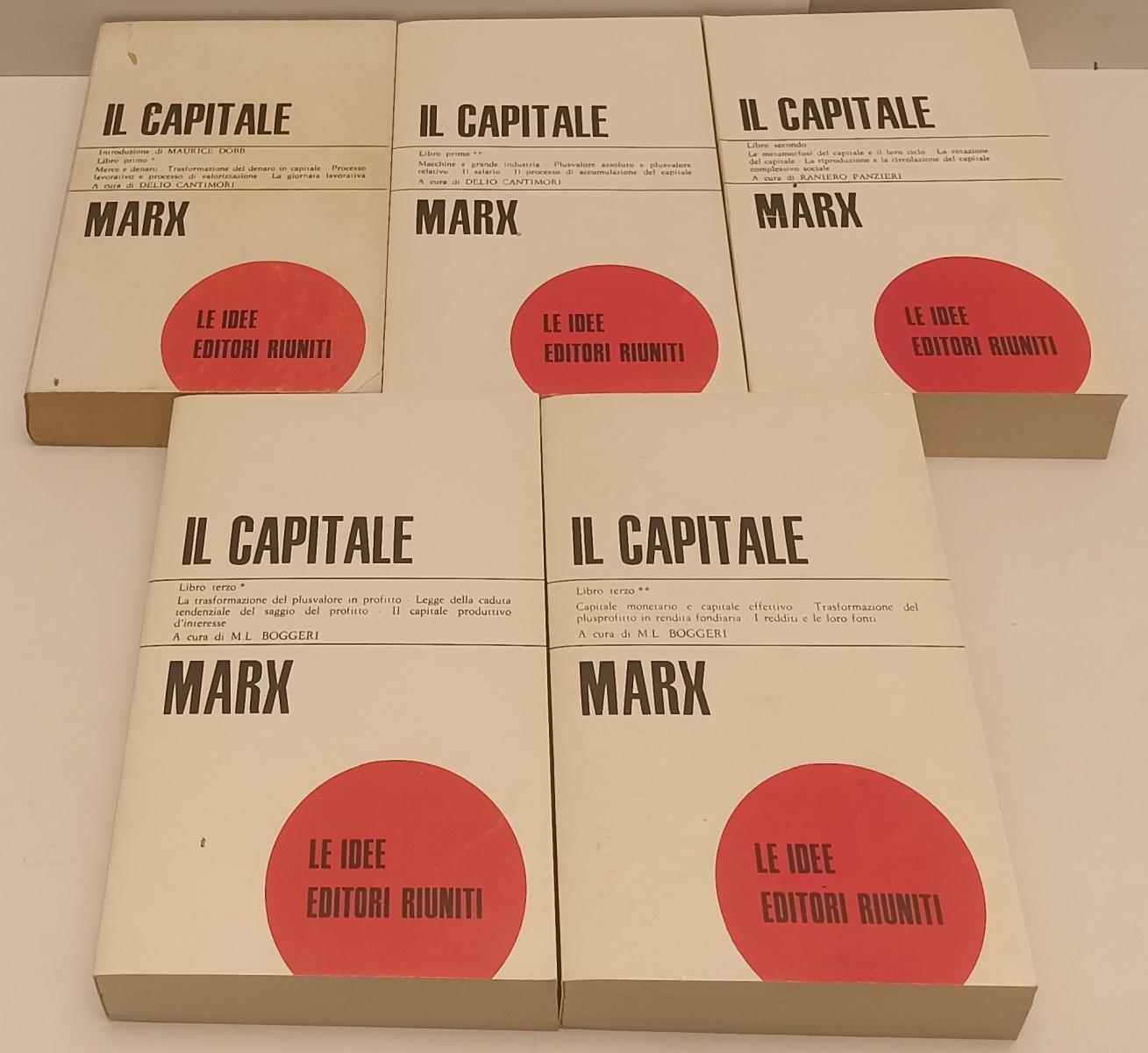 LS- IL CAPITALE 5 VOLUMI COMPLETO - CARL MARX - EDITORI RIUNITI- LE IDEE- B- XFS