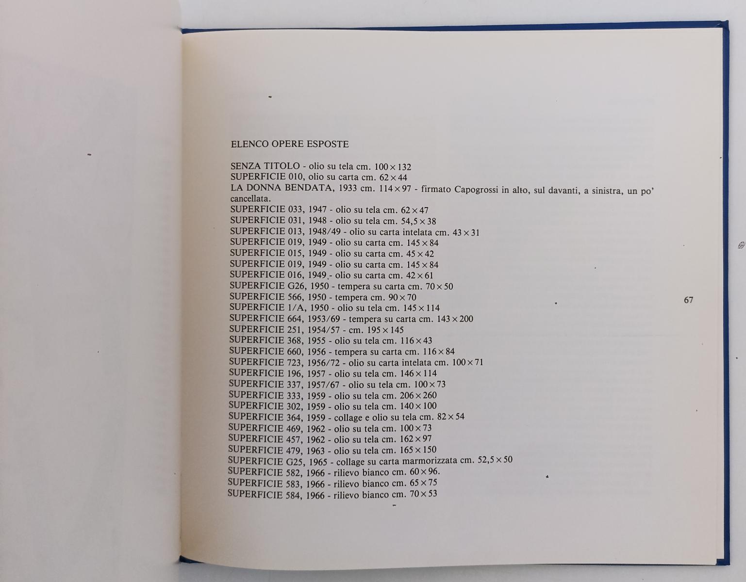 LT- UN PROFILO DI GIUSEPPE CAPOGROSSI IN 30 LAVORI- GALLERIA FORTI- 1982- XFS161