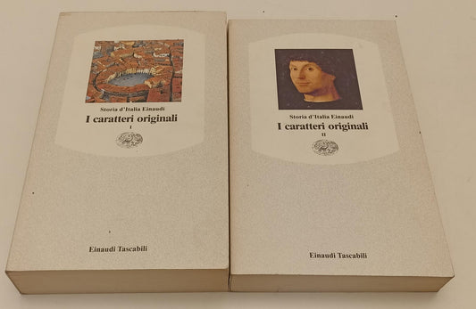 LS- STORIA D'ITALIA EINAUDI I CARATTERI ORIGINALI 2 VOLUMI- TASCABILI- 1989- XFS