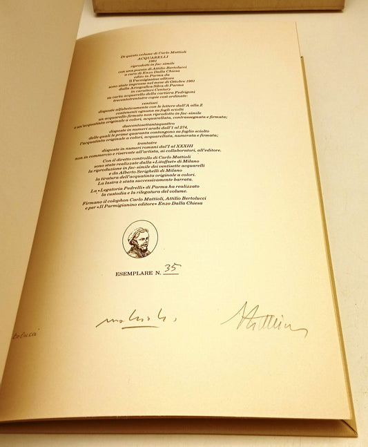LT- CARLO MATTIOLI ACQUARELLI COPIA NUMERATA- IL PARMIGIANINO EDITORE- 1981- WPR